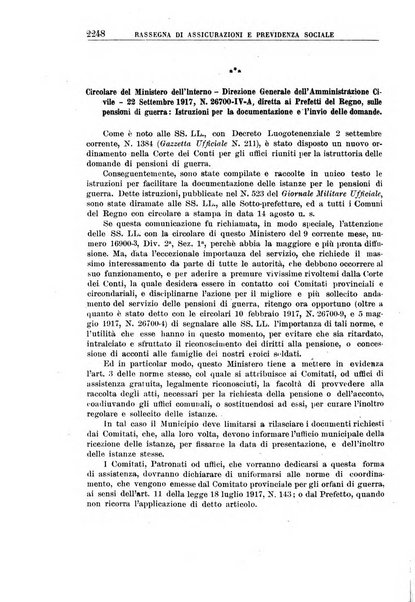 Rassegna di assicurazioni e previdenza sociale bollettino mensile della Cassa nazionale d'assicurazione per gli infortuni degli operai sul lavoro