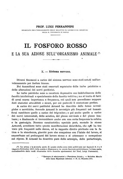 Rassegna di assicurazioni e previdenza sociale bollettino mensile della Cassa nazionale d'assicurazione per gli infortuni degli operai sul lavoro