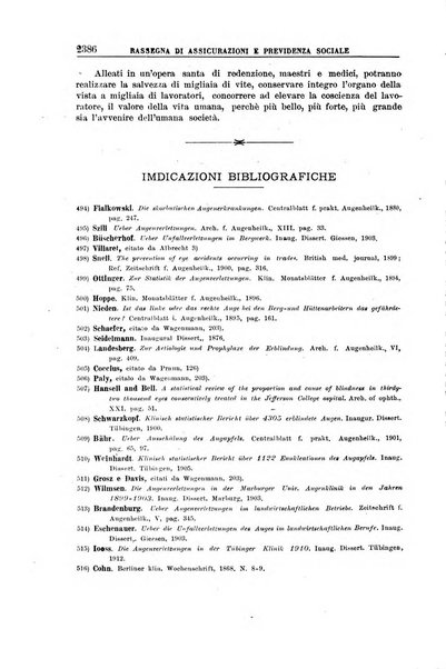 Rassegna di assicurazioni e previdenza sociale bollettino mensile della Cassa nazionale d'assicurazione per gli infortuni degli operai sul lavoro