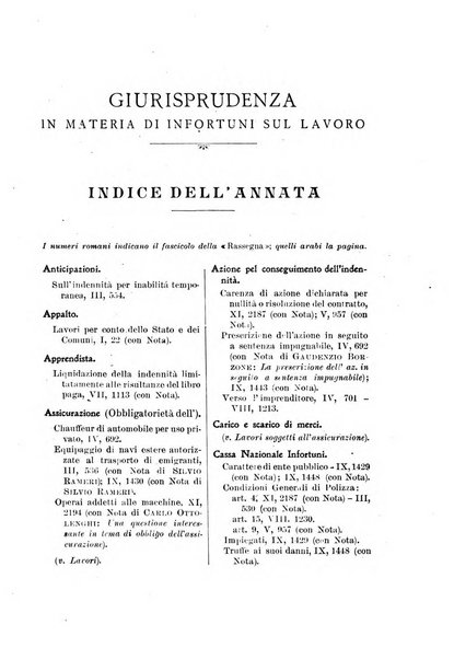 Rassegna di assicurazioni e previdenza sociale bollettino mensile della Cassa nazionale d'assicurazione per gli infortuni degli operai sul lavoro