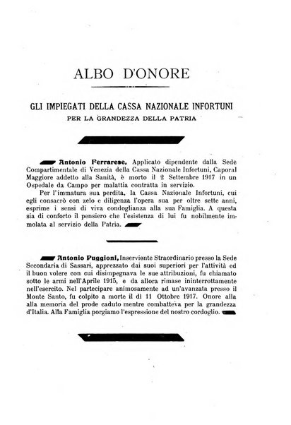 Rassegna di assicurazioni e previdenza sociale bollettino mensile della Cassa nazionale d'assicurazione per gli infortuni degli operai sul lavoro