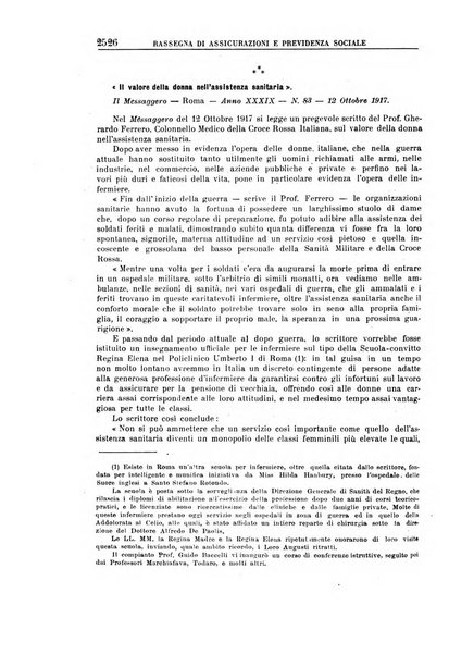 Rassegna di assicurazioni e previdenza sociale bollettino mensile della Cassa nazionale d'assicurazione per gli infortuni degli operai sul lavoro