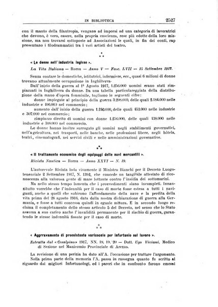 Rassegna di assicurazioni e previdenza sociale bollettino mensile della Cassa nazionale d'assicurazione per gli infortuni degli operai sul lavoro