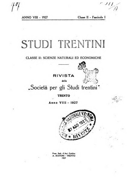 Studi trentini. Ser. 2, Scienze naturali ed economiche