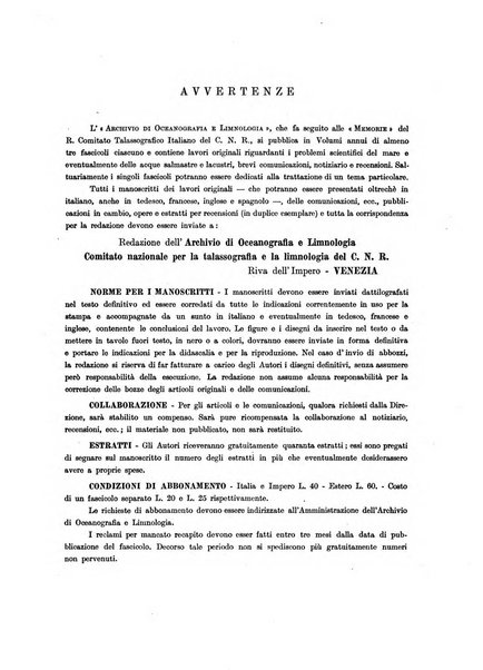 Archivio di oceanografia e limnologia