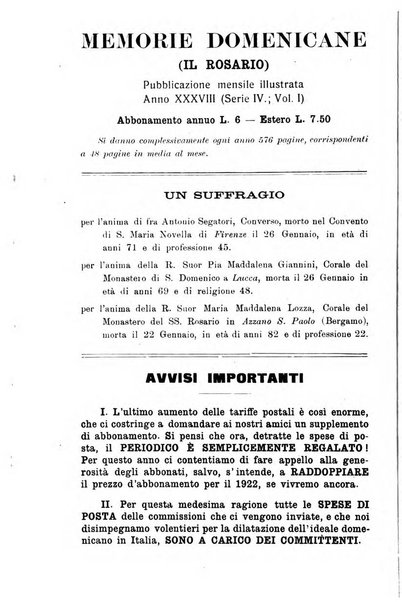 Memorie domenicane rivista di religione, storia, arte