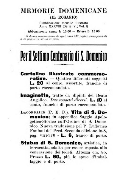 Memorie domenicane rivista di religione, storia, arte