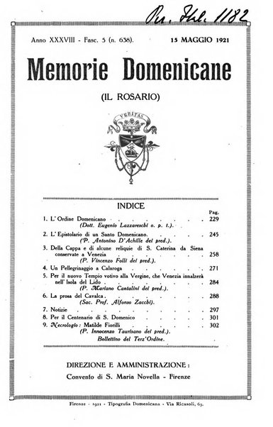 Memorie domenicane rivista di religione, storia, arte