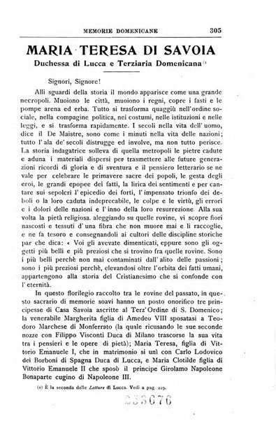 Memorie domenicane rivista di religione, storia, arte