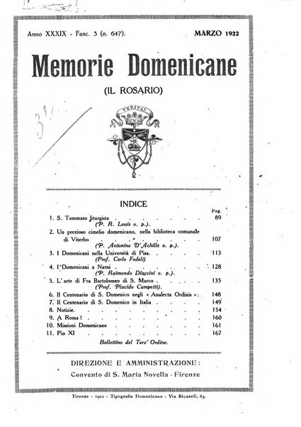 Memorie domenicane rivista di religione, storia, arte