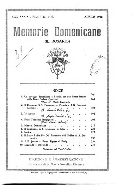 Memorie domenicane rivista di religione, storia, arte