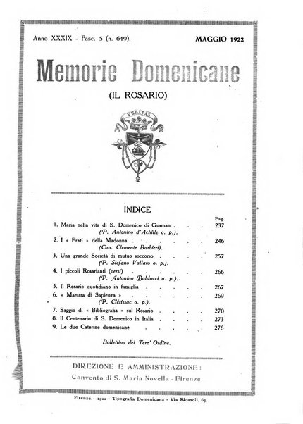 Memorie domenicane rivista di religione, storia, arte