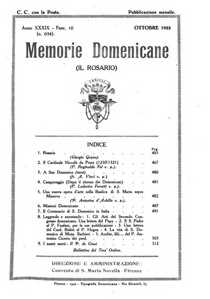 Memorie domenicane rivista di religione, storia, arte