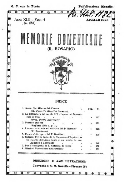 Memorie domenicane rivista di religione, storia, arte