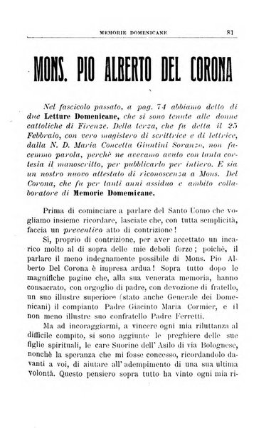 Memorie domenicane rivista di religione, storia, arte