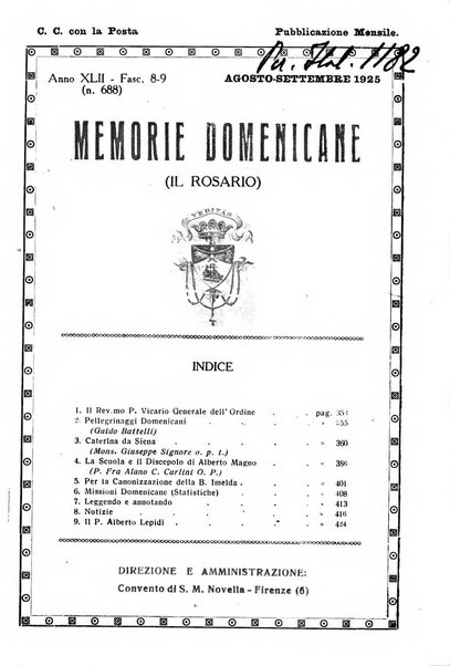 Memorie domenicane rivista di religione, storia, arte