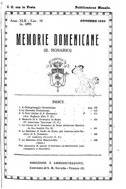 Memorie domenicane rivista di religione, storia, arte