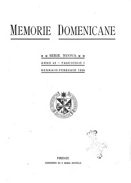 Memorie domenicane rivista di religione, storia, arte