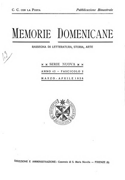 Memorie domenicane rivista di religione, storia, arte