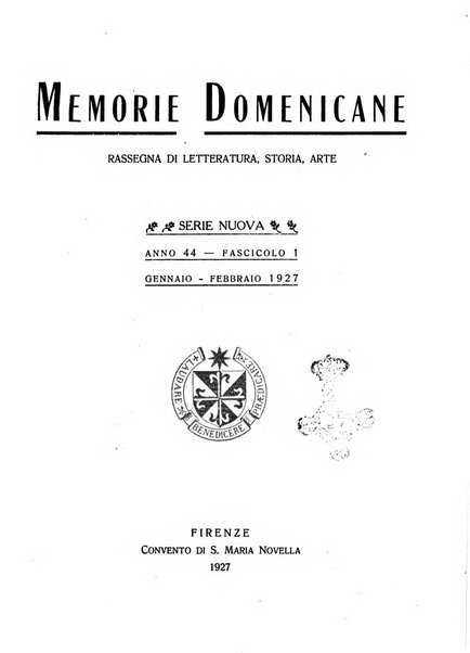 Memorie domenicane rivista di religione, storia, arte