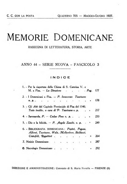 Memorie domenicane rivista di religione, storia, arte