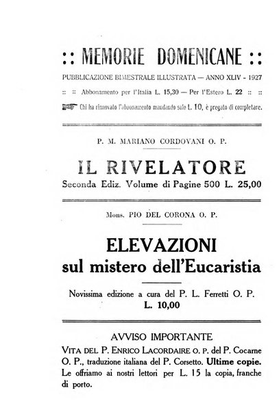 Memorie domenicane rivista di religione, storia, arte