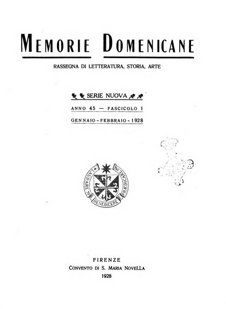 Memorie domenicane rivista di religione, storia, arte