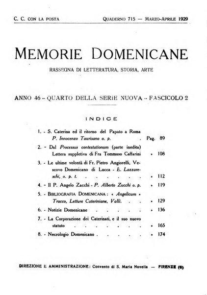 Memorie domenicane rivista di religione, storia, arte