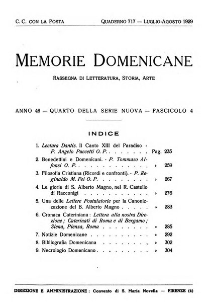 Memorie domenicane rivista di religione, storia, arte