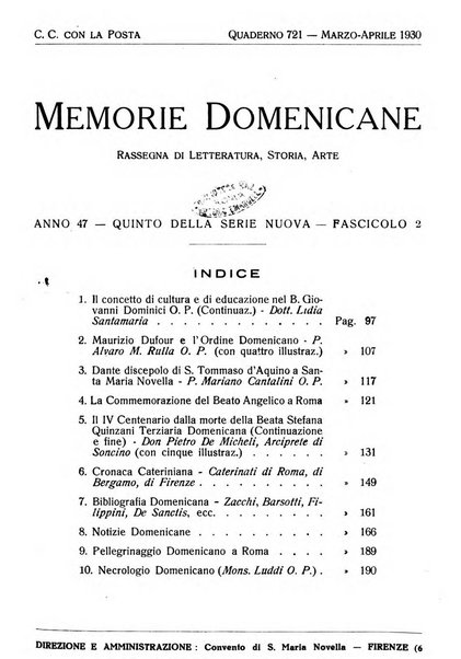 Memorie domenicane rivista di religione, storia, arte