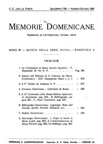 Memorie domenicane rivista di religione, storia, arte