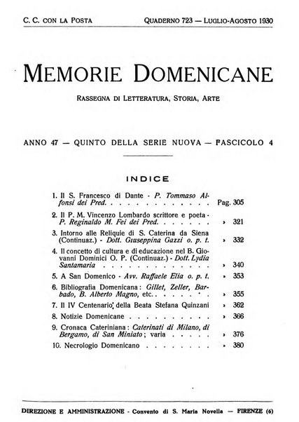 Memorie domenicane rivista di religione, storia, arte