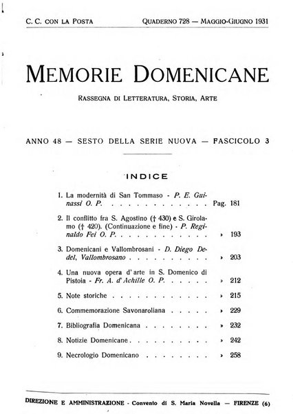 Memorie domenicane rivista di religione, storia, arte