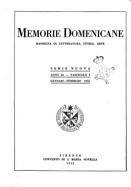 Memorie domenicane rivista di religione, storia, arte