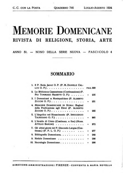 Memorie domenicane rivista di religione, storia, arte