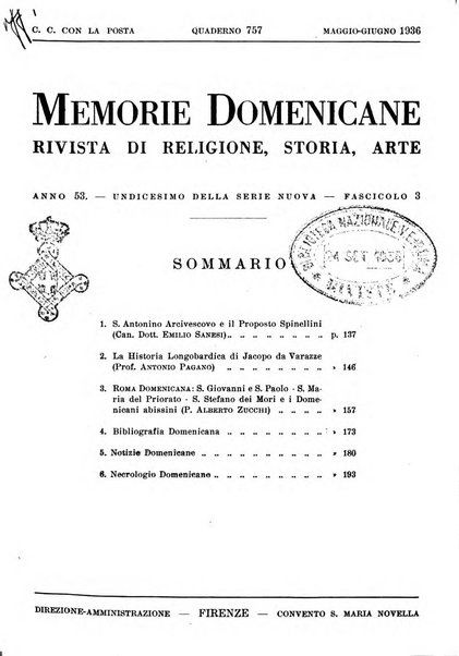 Memorie domenicane rivista di religione, storia, arte