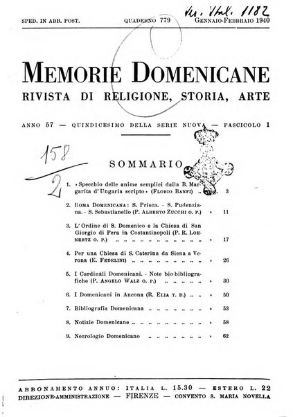 Memorie domenicane rivista di religione, storia, arte