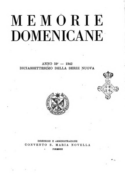 Memorie domenicane rivista di religione, storia, arte