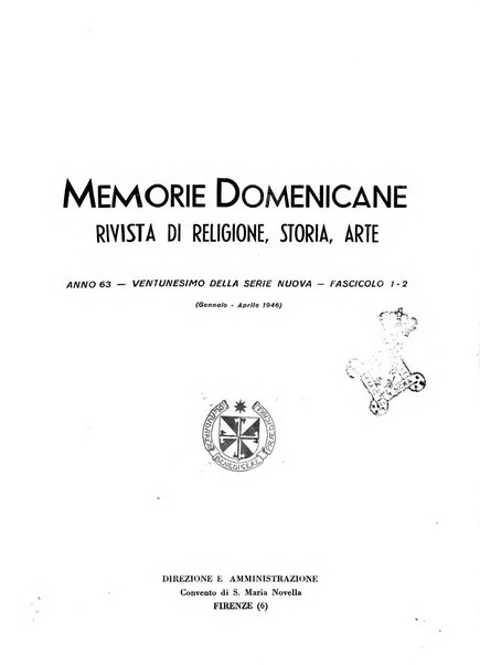 Memorie domenicane rivista di religione, storia, arte