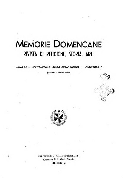 Memorie domenicane rivista di religione, storia, arte