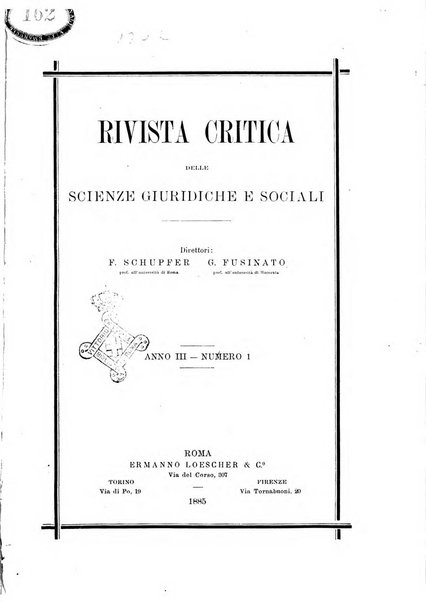 Rivista critica delle scienze giuridiche e sociali