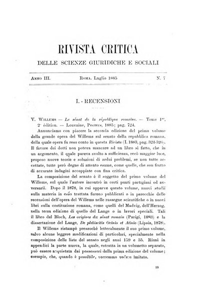 Rivista critica delle scienze giuridiche e sociali