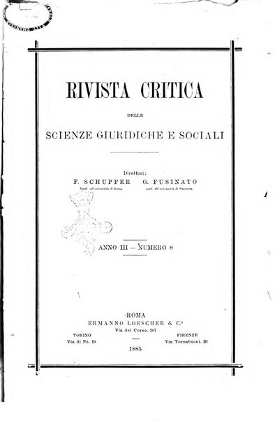 Rivista critica delle scienze giuridiche e sociali