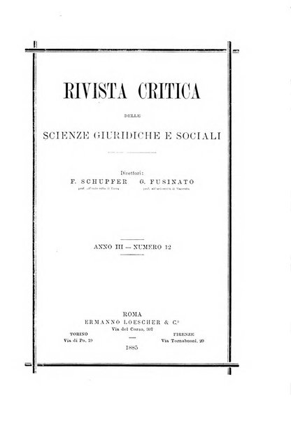 Rivista critica delle scienze giuridiche e sociali