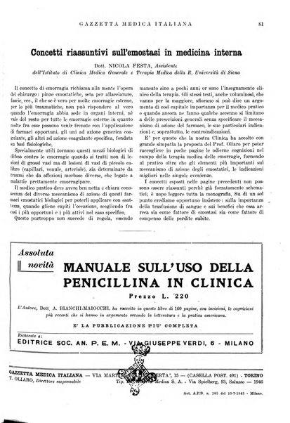 Gazzetta medica italiana