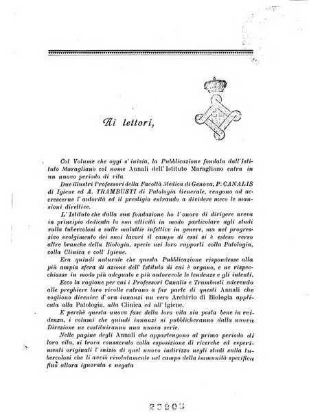 Archivi di biologia applicata alla patologia, alla clinica e all'igiene periodico bimestrale