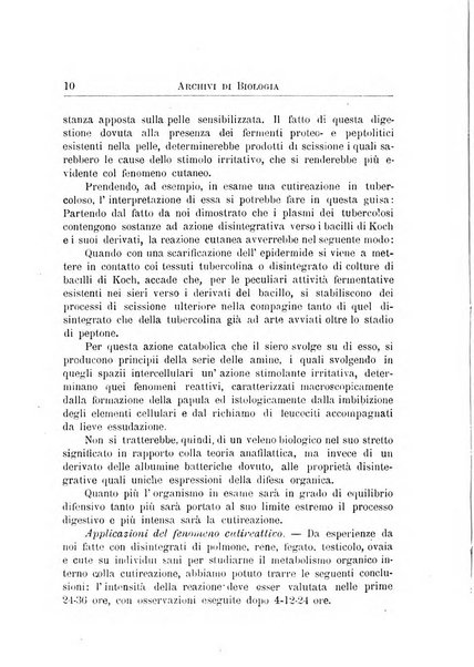 Archivi di biologia applicata alla patologia, alla clinica e all'igiene periodico bimestrale