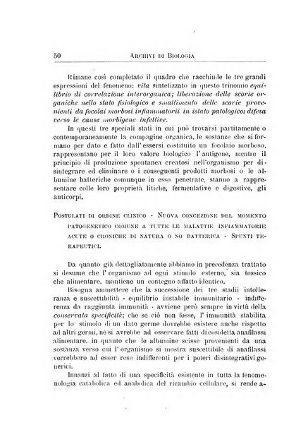 Archivi di biologia applicata alla patologia, alla clinica e all'igiene periodico bimestrale