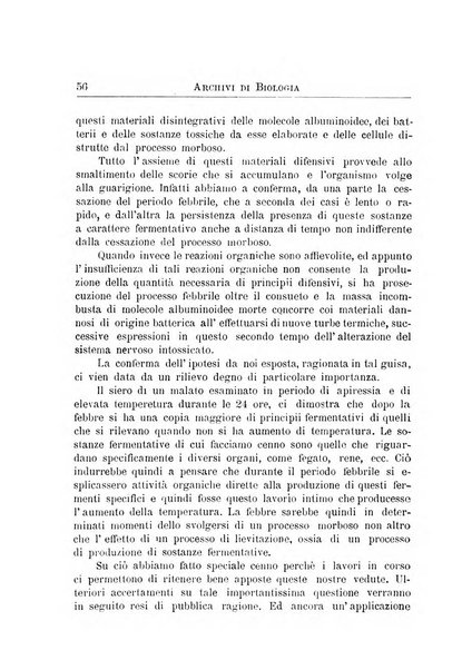 Archivi di biologia applicata alla patologia, alla clinica e all'igiene periodico bimestrale