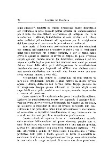 Archivi di biologia applicata alla patologia, alla clinica e all'igiene periodico bimestrale